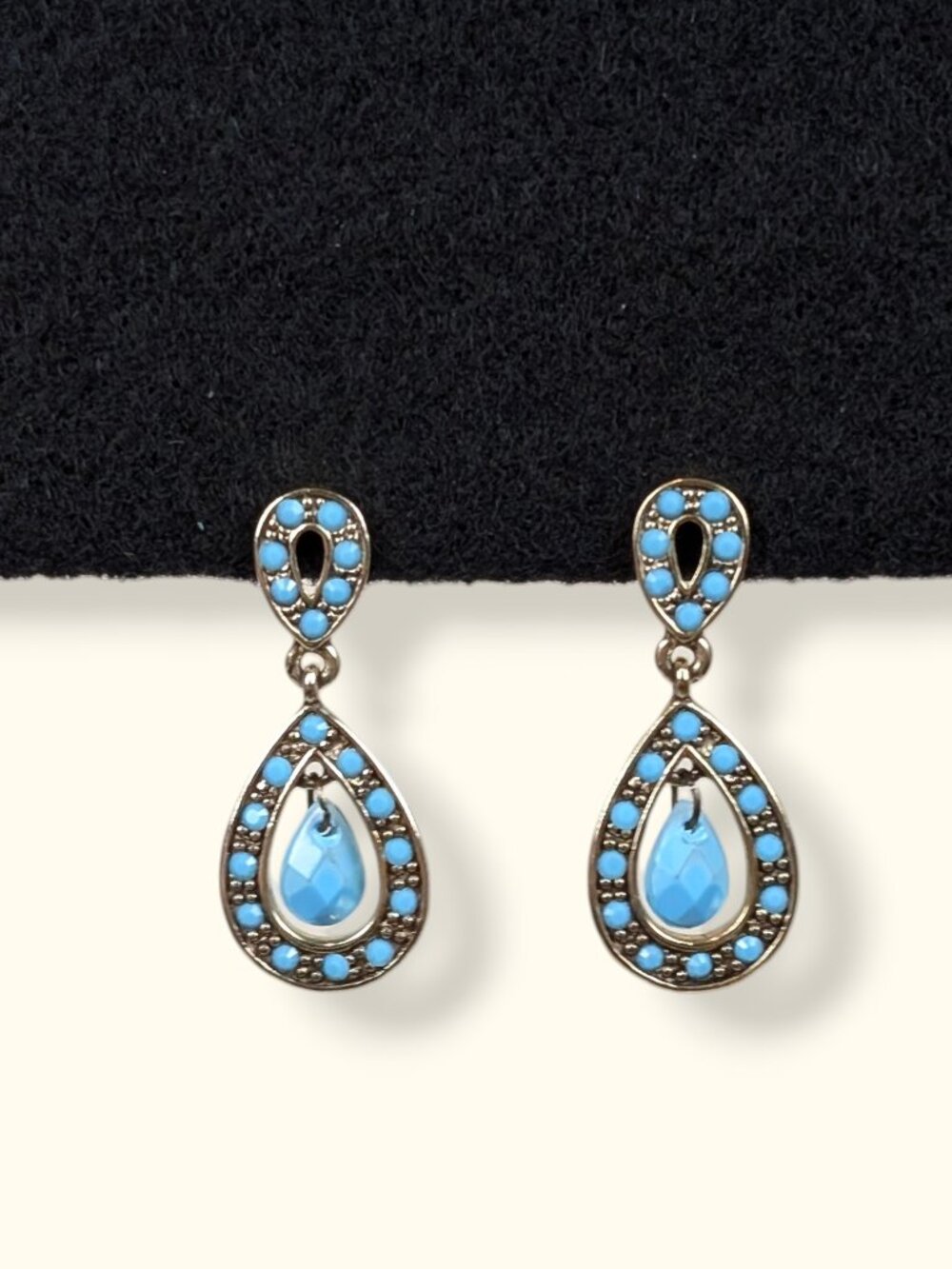 (2/$20) Vintage Monet Dainty Blue Stone Earrings